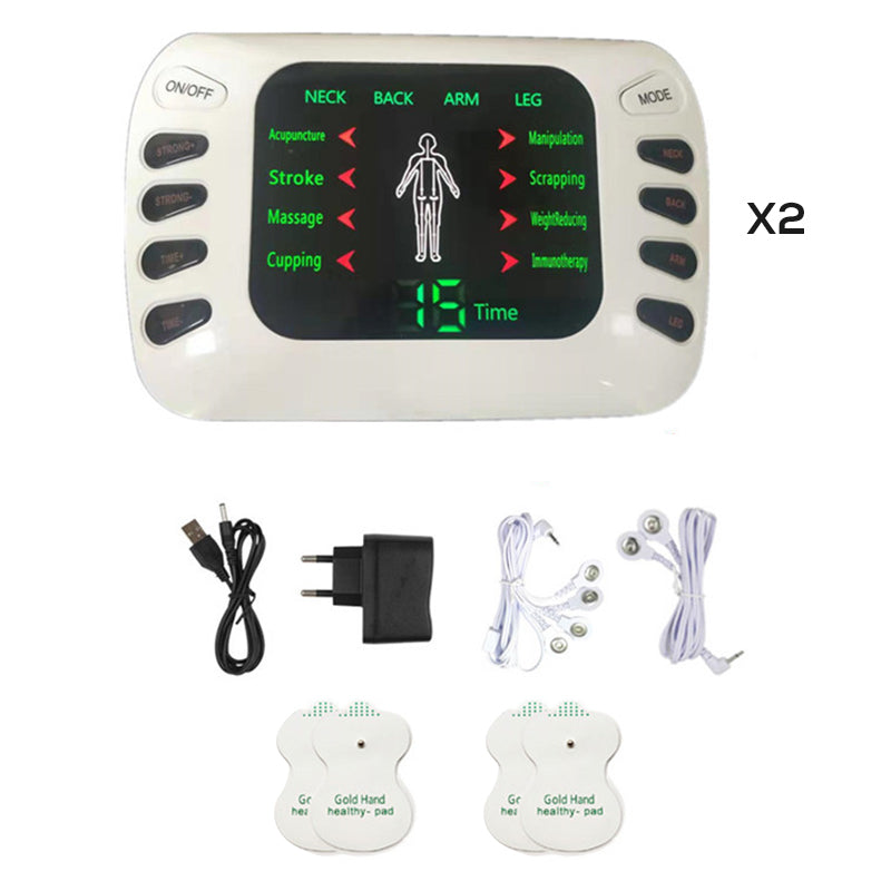 ⚡ 50% RABATT NU! Portabel elektrisk massageapparat – dubbel utgång, smidig & kompakt – lindra trötthet och spänningar i nacke, rygg, armar och ben 💆♀️✨