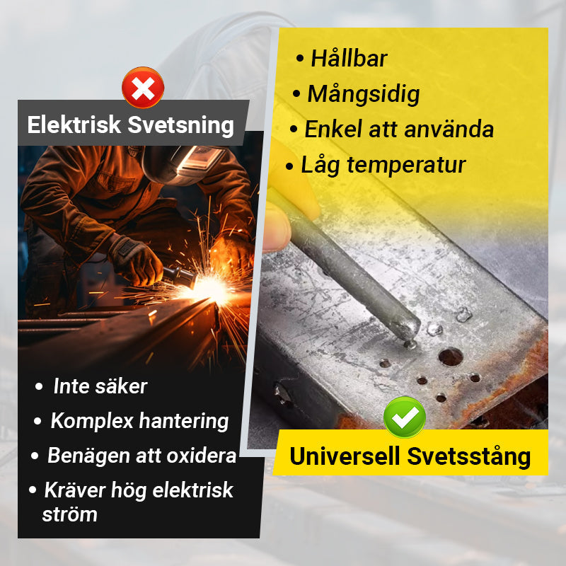🔧 50% RABATT NU! ⚡ Universell Lågtemperatursvetsstång – Mångsidig, Lättanvänd & Hög Hållfasthet – Fungerar på Aluminium, Rostfritt Stål, Koppar & Mer ✨