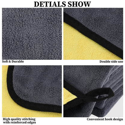 🔥🚙Bilvaskhåndkle i mikrofiber av korallfleece✨ 
