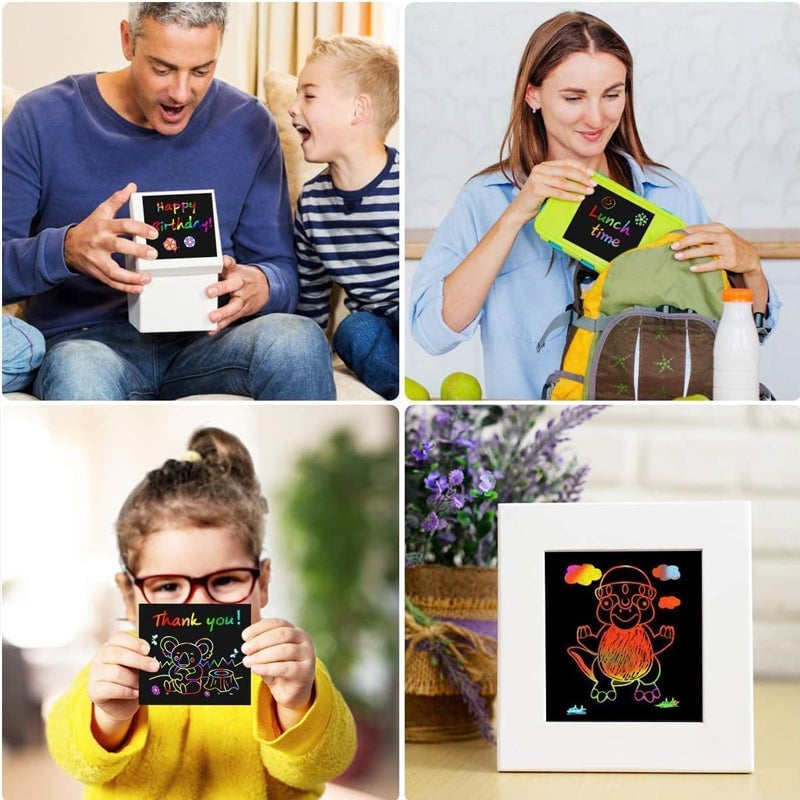 🎅Julklapp 61%OFF-【100 st/1 Set】DIY Rainbow Magic Scratch Paper Art Set
