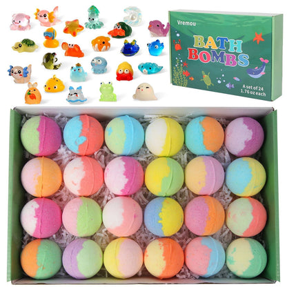 🛁 60% RABATT! 🎁 12-delars Badbombspresentpaket för Barn – Färgglada, Doftande & Hudvänliga ✨