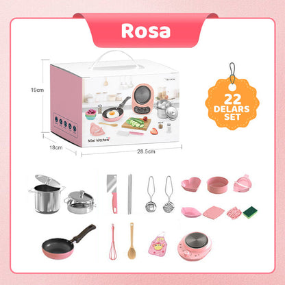 👧🏻 58% RABATT! 🎉 22-delars Mini-Köksleksak – Ljud & Ljus, Utvecklande & Realistisk Lek 🍳📦