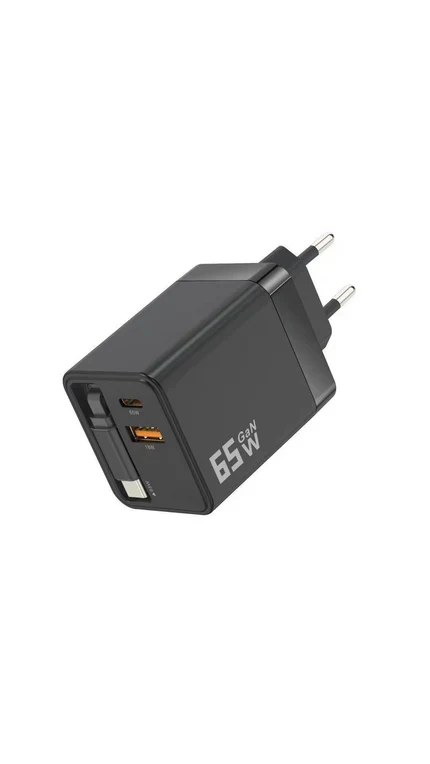 80W Snabbladdare med Infällbar 80 cm Type-C-kabel