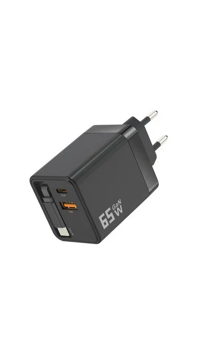 80W Snabbladdare med Infällbar 80 cm Type-C-kabel