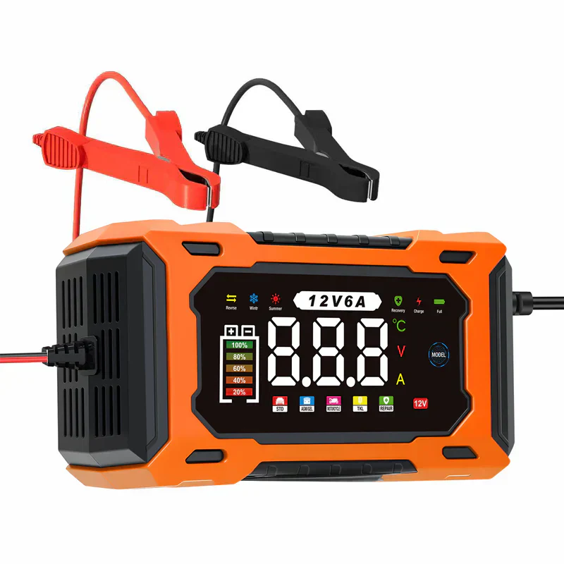 🔋50 % RABATT!🚗Smart bilbatteriladdare 12 V 6 A – Impulsreparationsfunktion, LCD-skärm och maximal säkerhet 🛡️