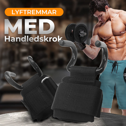 Tunge løftestropper med håndleddskrok for styrketrening
