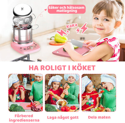👧🏻 58% RABATT! 🎉 22-delars Mini-Köksleksak – Ljud & Ljus, Utvecklande & Realistisk Lek 🍳📦