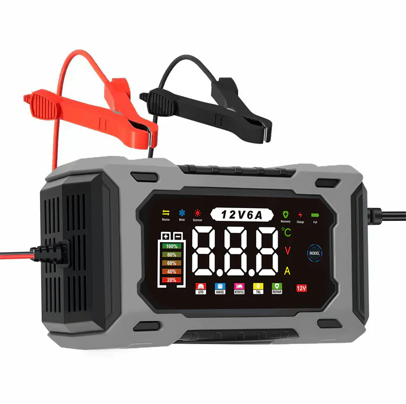 🔋50 % RABATT!🚗Smart bilbatteriladdare 12 V 6 A – Impulsreparationsfunktion, LCD-skärm och maximal säkerhet 🛡️