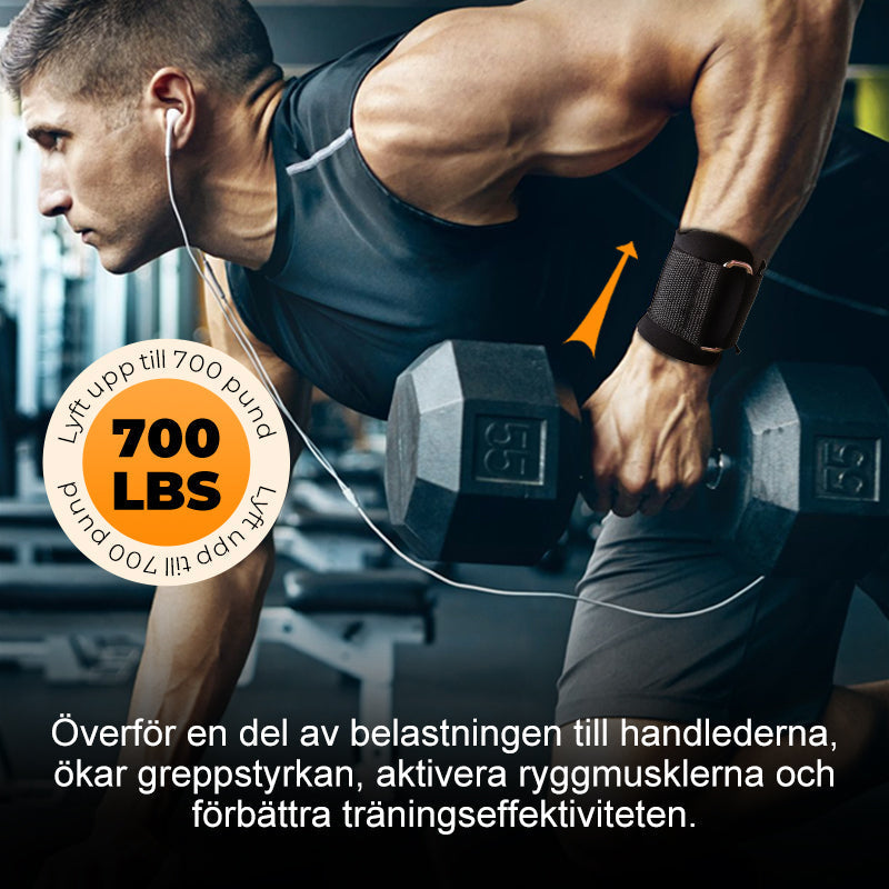 Tunga Lyftremmar med Handledskrok för Styrketräning