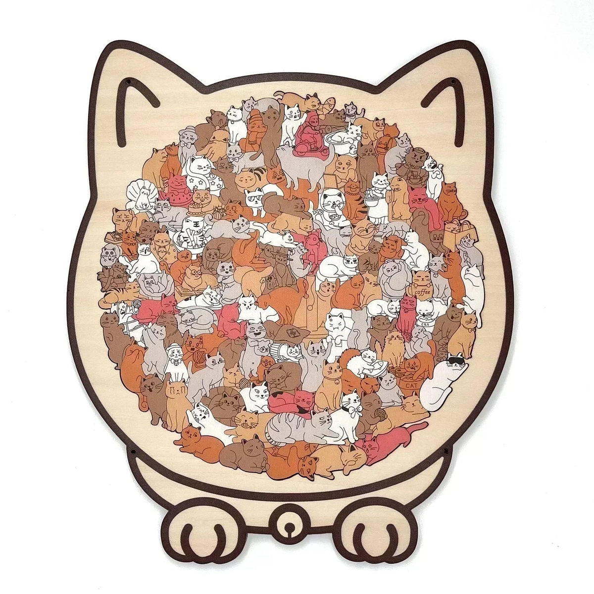 ⏳Begränsad tid 50 % rabatt⏰135-delars pussel i form av en katt i trä😸