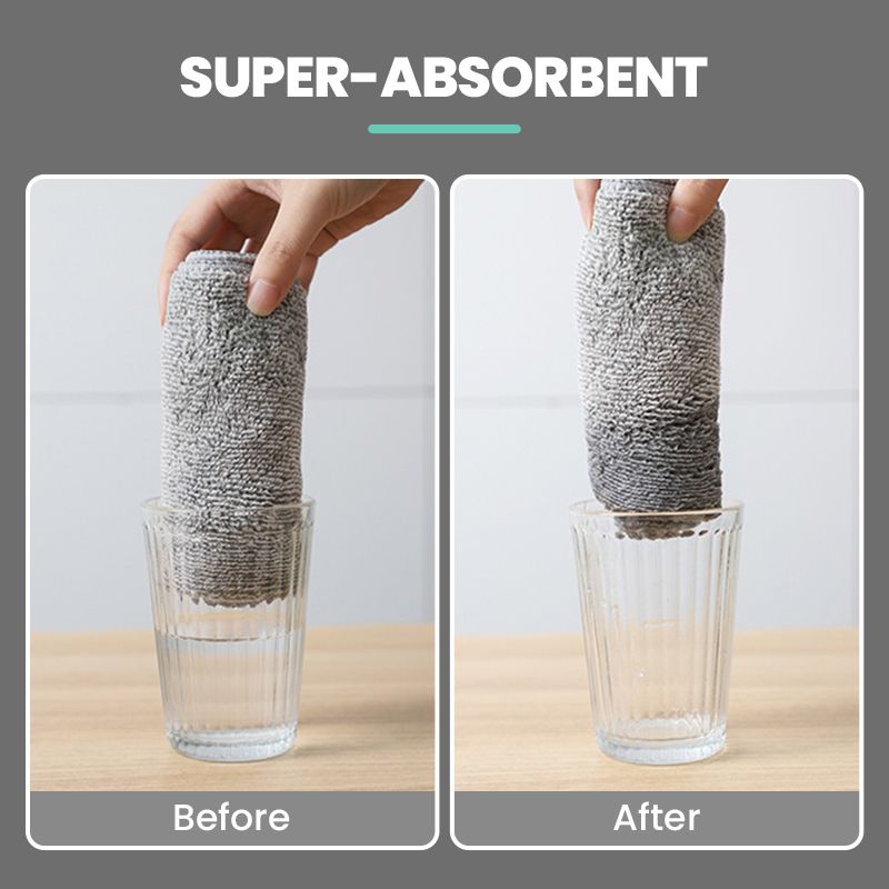 🌿 Bambukol Mikrofiberduk | Aktivt Kol Filter 🛡️ | 5x Bättre Absorption än Vanliga Trasor"
