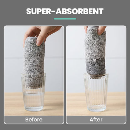 🌿 Bambukol Mikrofiberduk | Aktivt Kol Filter 🛡️ | 5x Bättre Absorption än Vanliga Trasor"