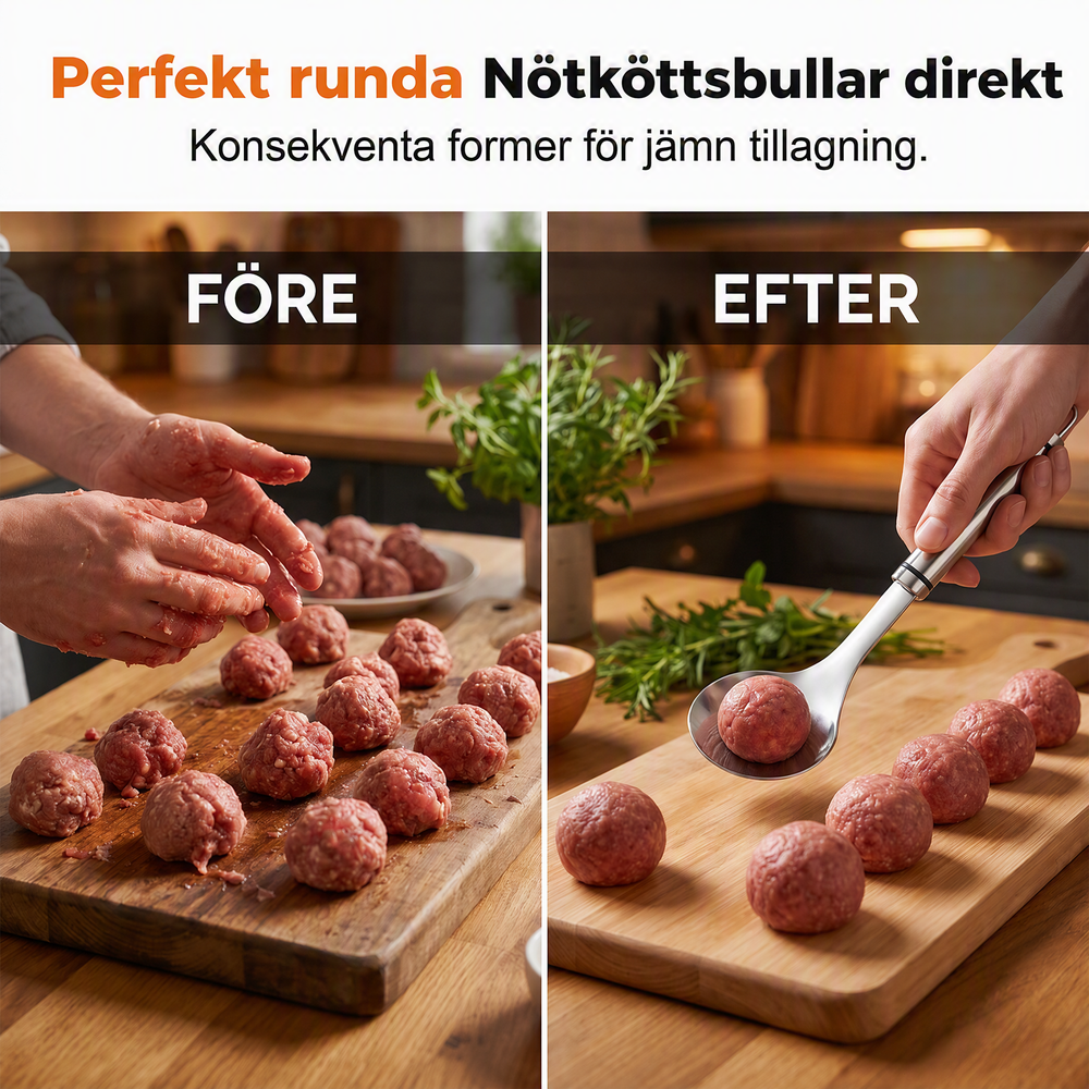 📢🍖 Köttbulleformare i rostfritt stål – forma perfekta köttbullar snabbt och enkelt ⏰✨