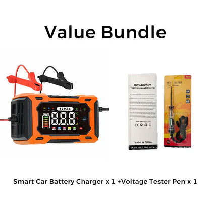 🔋50 % RABATT!🚗Smart bilbatteriladdare 12 V 6 A – Impulsreparationsfunktion, LCD-skärm och maximal säkerhet 🛡️