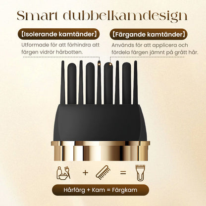 💇‍♀️ KÖP 2 FÅ 1 GRATIS! ✨ 2-i-1 Hårfärgningskam för Grått Hår - Snabb och Naturlig Täckning, Skonsam Formel för Användning Hemma 🌿📦