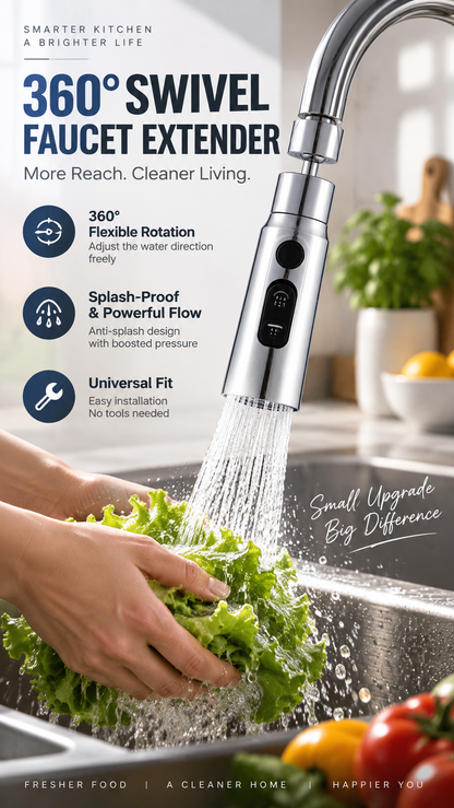 💧🔄 360° roterande högtryckskran med adapter – flexibelt vattenflöde för enklare rengöring 🚰✨