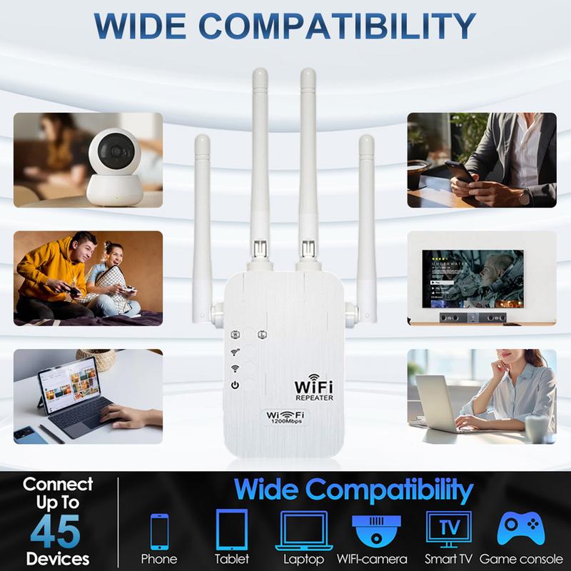 🔥2025 års heta rea 🎁1200Mbps Dual Band (5GHz/2.4GHz) WiFi-förlängare täcker 10 000 kvm och 50 enheter
