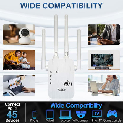 🔥2025 års heta rea 🎁1200Mbps Dual Band (5GHz/2.4GHz) WiFi-förlängare täcker 10 000 kvm och 50 enheter