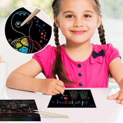 🎅Julklapp 61%OFF-【100 st/1 Set】DIY Rainbow Magic Scratch Paper Art Set