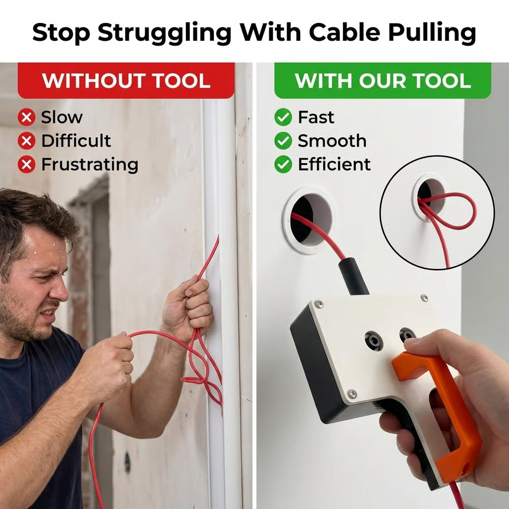 🔧 50% RABATT! ⚡ Effektiv Kabeldragare – Enkel Hantering, Robust & Perfekt För Elektriska Installationer 🛠️