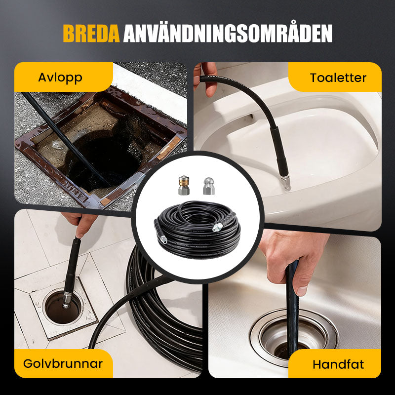 💦 50 % RABATT OMEDELBART! 🚿 5800PSI avloppsrensningssats – högtrycksmunstycke och slang för igensatta avlopp/rör, kompatibel med de flesta högtryckstvättar 🔧📦