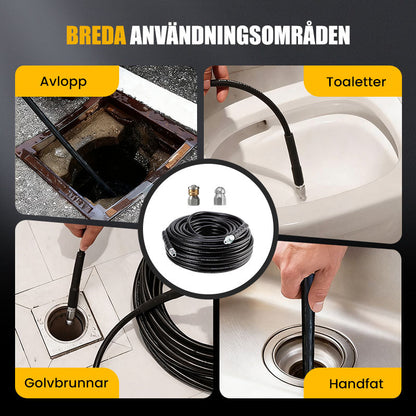 💦 50 % RABATT OMEDELBART! 🚿 5800PSI avloppsrensningssats – högtrycksmunstycke och slang för igensatta avlopp/rör, kompatibel med de flesta högtryckstvättar 🔧📦