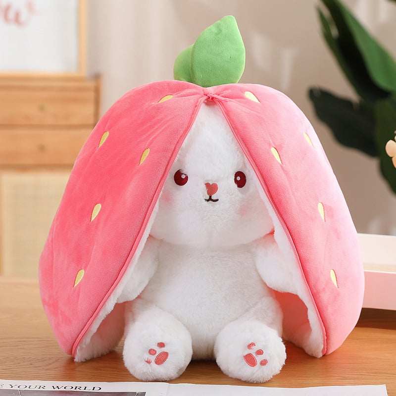 🔥Strawberry Bunny förvandlades till en liten kanin 🎀 Fruktdocka plyschleksak 🐰