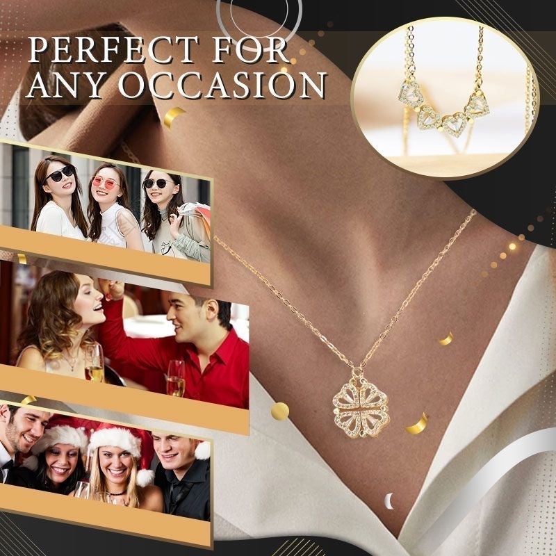 🎁Bästa julklappen🎁 Lyckobringande fyrklöver & hjärtformat halsband