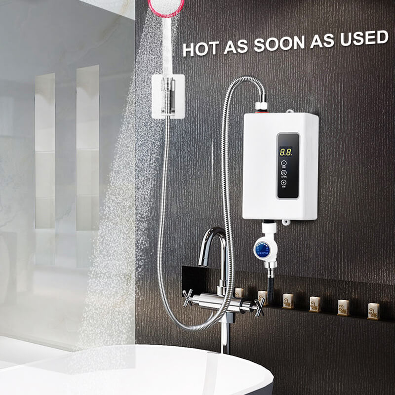 🚿50 % RABATT OG GRATIS FRAKT!✨Tankløs varmtvannsbereder⚡Digital temperaturkontroll med kompakt design for umiddelbar varmtvannsforsyning🌡️