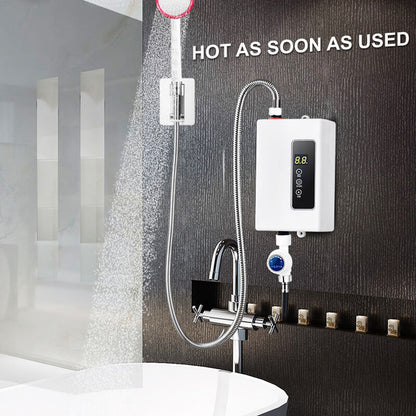 🚿50 % RABATT OG GRATIS FRAKT!✨Tankløs varmtvannsbereder⚡Digital temperaturkontroll med kompakt design for umiddelbar varmtvannsforsyning🌡️