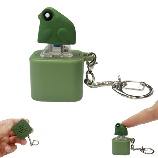 🔥Godt tilbud - Opptil 50 % rabatt🔥Froskekvekende fidget-leke - Oppladbar froskekvekende nøkkelring, froskekvekende stressavlaster med fargede lys, morsom og bærbar angstlindrende leke 