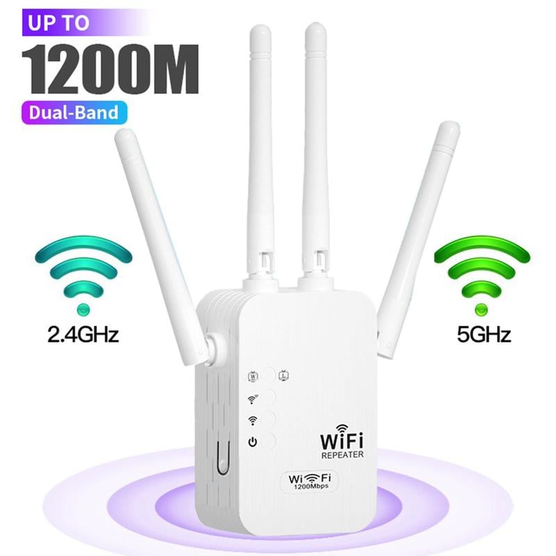 🔥2025 års heta rea 🎁1200Mbps Dual Band (5GHz/2.4GHz) WiFi-förlängare täcker 10 000 kvm och 50 enheter