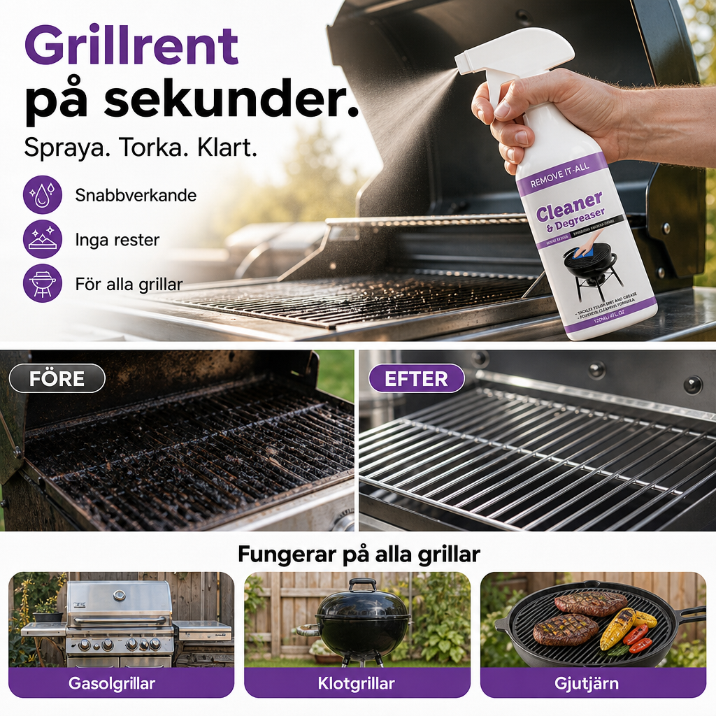 🏆🇸🇪 Populär bland svenska kunder🔥 50 % RABATT NU! 🧼 Kraftfull Grillrengöring & Avfettning – Löser Upp Fett och Fastbrända Rester 🍖✨