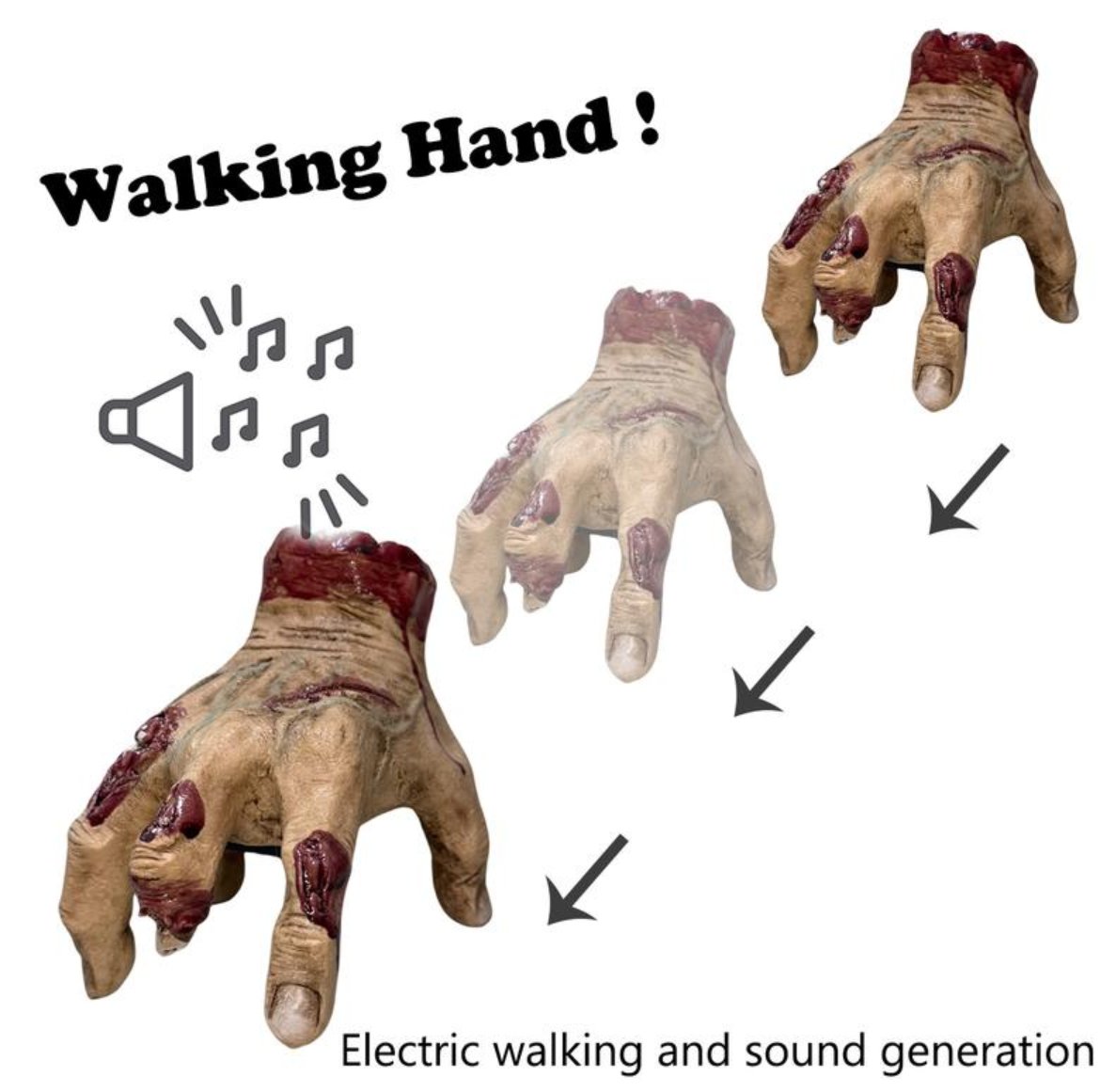 🖐️ 50% OFF NOW! ✨ Realistic Scary Hand Props - Flexible & Creepy for Halloween/Cosplay, Perfect for Decoration or Pranks 🎃📦
