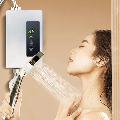 🚿50 % RABATT OG GRATIS FRAKT!✨Tankløs varmtvannsbereder⚡Digital temperaturkontroll med kompakt design for umiddelbar varmtvannsforsyning🌡️