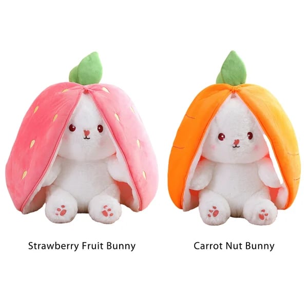 🔥Strawberry Bunny förvandlades till en liten kanin 🎀 Fruktdocka plyschleksak 🐰