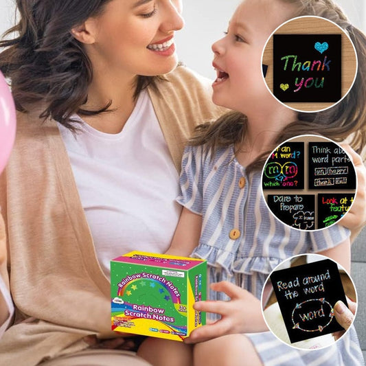 🎅Julegave 61 % RABATT - 【100 stk/1 sett】DIY regnbue magisk kladdepapir kunstsett