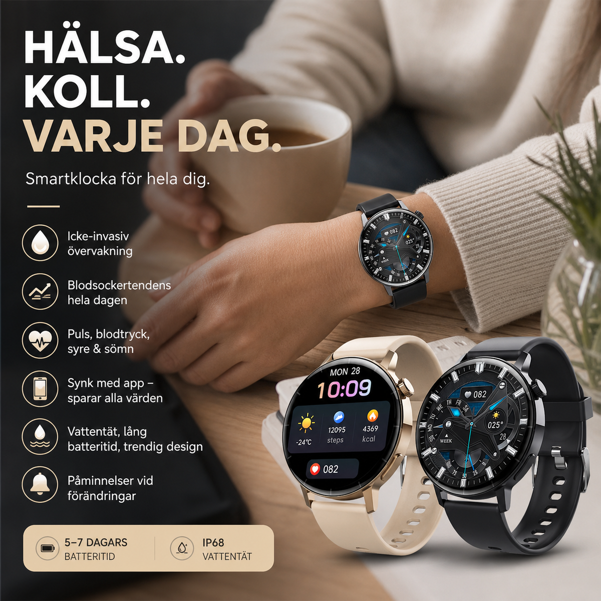 ✨⌚-50 % | Smartklocka med många funktioner
