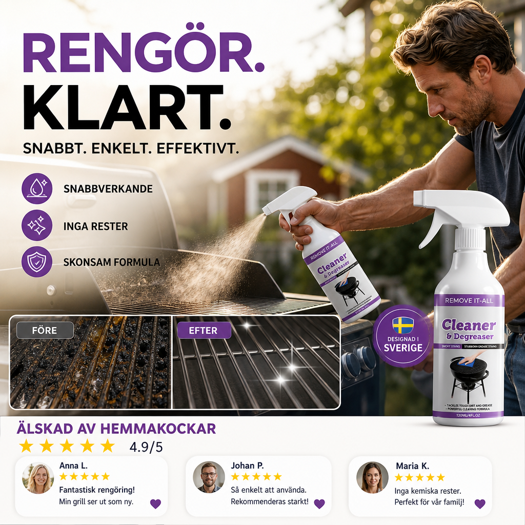 🏆🇸🇪 Populär bland svenska kunder🔥 50 % RABATT NU! 🧼 Kraftfull Grillrengöring & Avfettning – Löser Upp Fett och Fastbrända Rester 🍖✨