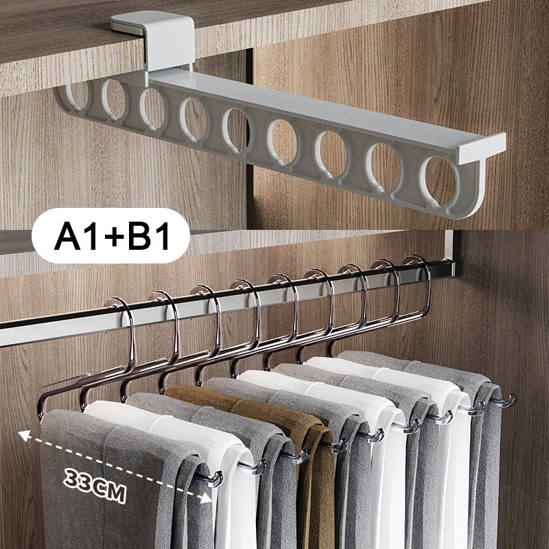 🧺 50% RABATT! 🚪 Utdragbar Garderobsorganisatör – Maximerar Utrymme, Enkel Installation & För Kläder/Skor 👠