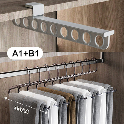 🧺 50% RABATT! 🚪 Utdragbar Garderobsorganisatör – Maximerar Utrymme, Enkel Installation & För Kläder/Skor 👠