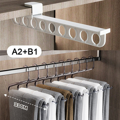 🧺 50% RABATT! 🚪 Utdragbar Garderobsorganisatör – Maximerar Utrymme, Enkel Installation & För Kläder/Skor 👠