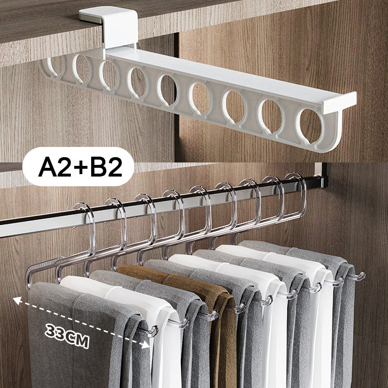 🧺 50% RABATT! 🚪 Utdragbar Garderobsorganisatör – Maximerar Utrymme, Enkel Installation & För Kläder/Skor 👠