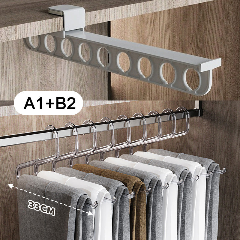 🧺 50% RABATT! 🚪 Utdragbar Garderobsorganisatör – Maximerar Utrymme, Enkel Installation & För Kläder/Skor 👠