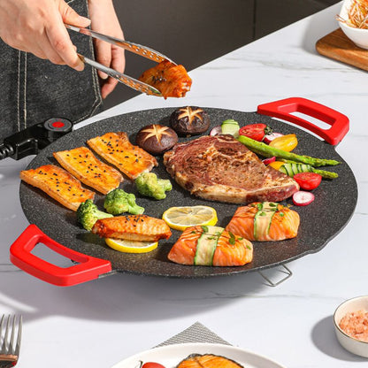 🔥 50% RABATT! Fri frakt! 🔥 🍳 Non-stick elektrisk bakplåt ✨ Lämplig för inomhus- och utomhusbruk ⚡ Nyckelfunktioner: ✅ Extra stor yta (40x25 cm) - kan grilla 4 portioner samtidigt ✅ Justerbar temperatur (80-230°C) ✅ Lätt att rengöra