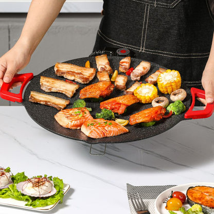 🔥 50% RABATT! Fri frakt! 🔥 🍳 Non-stick elektrisk bakplåt ✨ Lämplig för inomhus- och utomhusbruk ⚡ Nyckelfunktioner: ✅ Extra stor yta (40x25 cm) - kan grilla 4 portioner samtidigt ✅ Justerbar temperatur (80-230°C) ✅ Lätt att rengöra