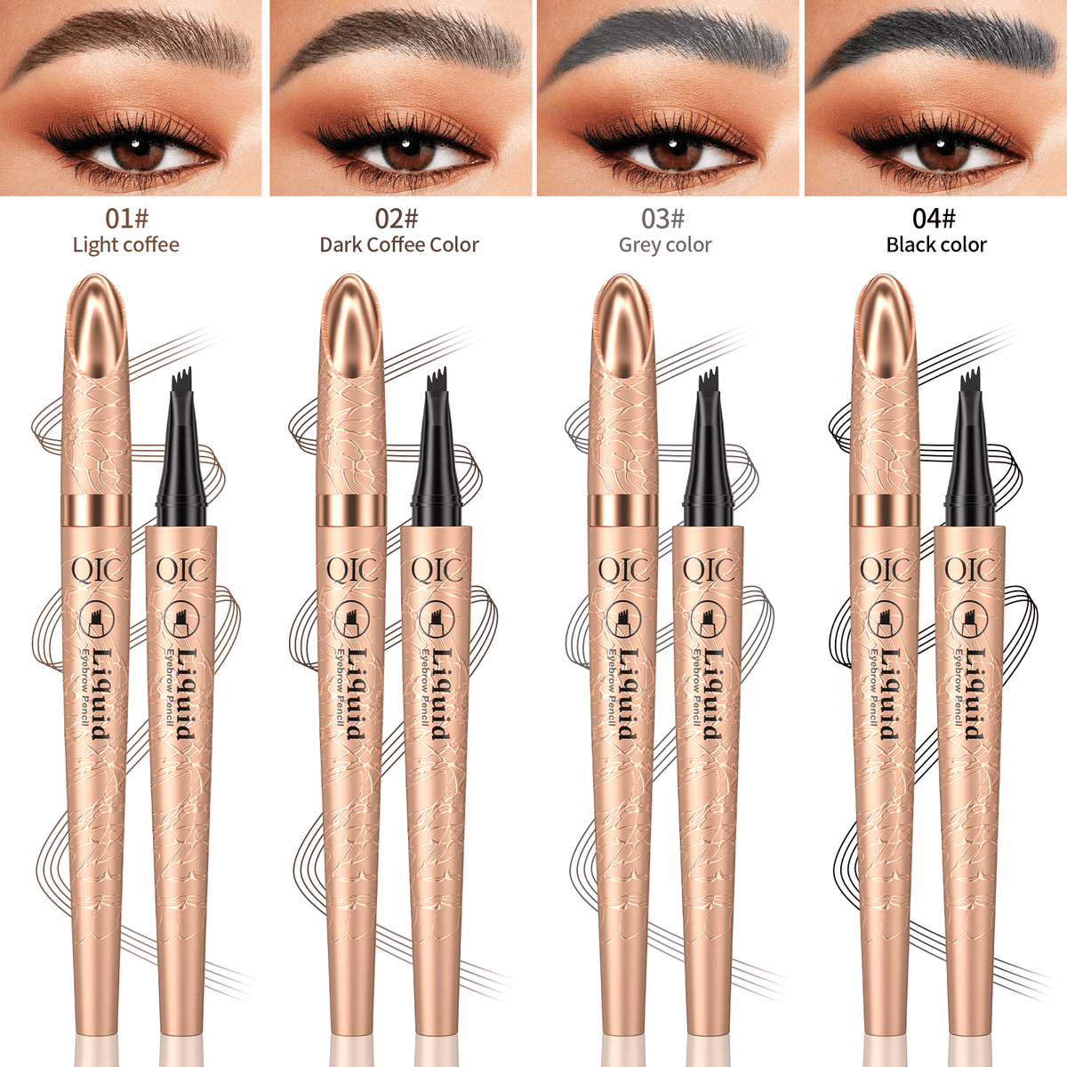 ✏️ KÖP 1, FÅ 1 GRATIS! ✨ 3D Microblading Penna – Vattentät, 4-in-1 Spets & Naturlig Ögonbrynseffekt 💄