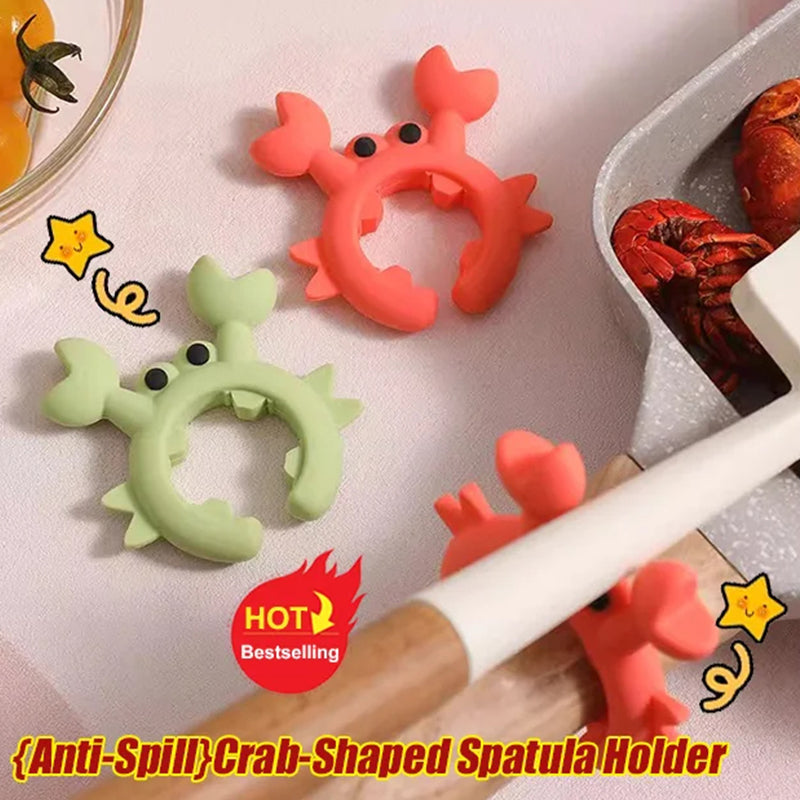 🥳🦀 Krabbformad köksredskapshållare – enhandsmanövrerad, spillsäker, värmebeständig och hållbar 🍳✨