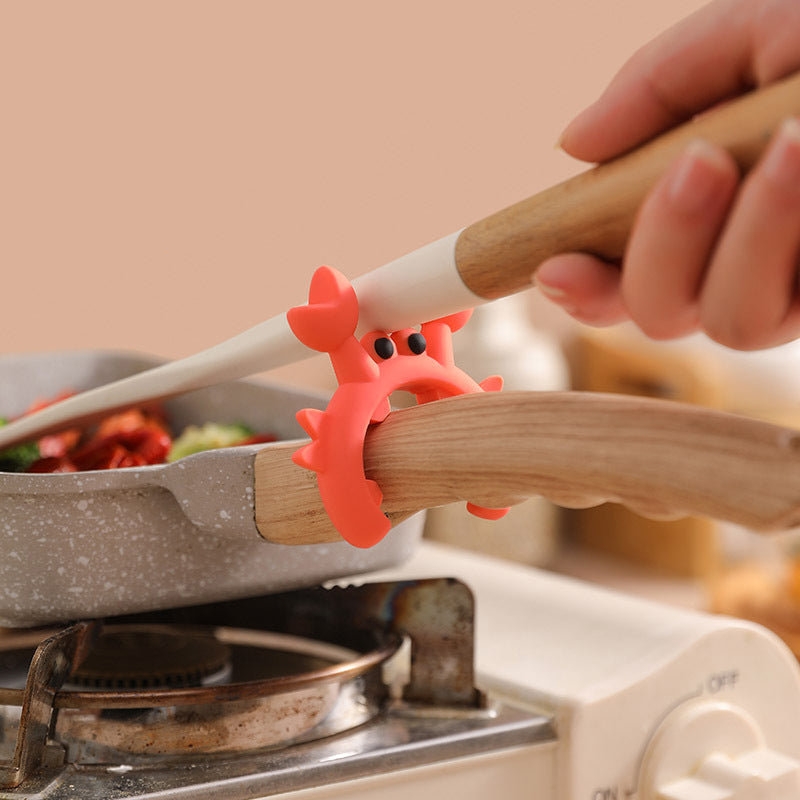🥳🦀 Krabbformad köksredskapshållare – enhandsmanövrerad, spillsäker, värmebeständig och hållbar 🍳✨