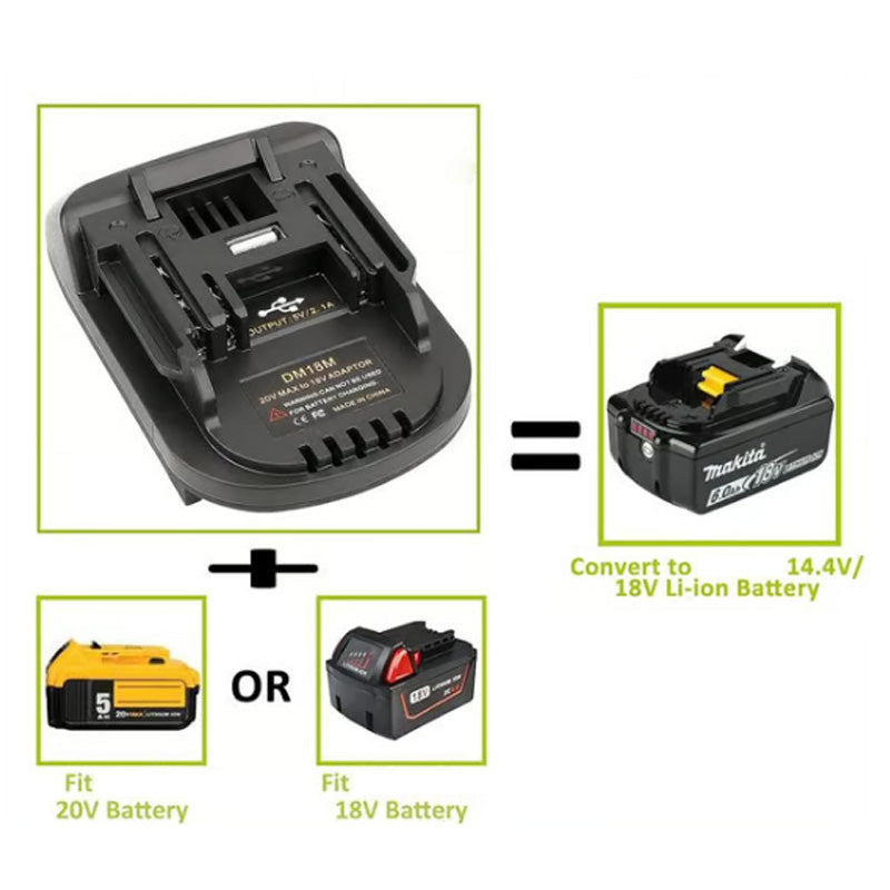 🔥Litiumbatteriadapter för 18V batteriverktyg